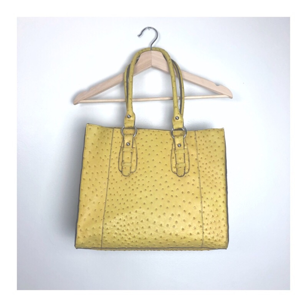 yellow croc statement bag